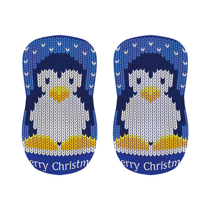 Christmas Penguin Knitted Print Bar Stool Covers
