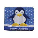 Christmas Penguin Knitted Print Bifold Wallet
