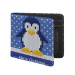 Christmas Penguin Knitted Print Bifold Wallet