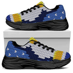 Christmas Penguin Knitted Print Black Chunky Shoes