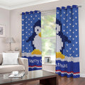Christmas Penguin Knitted Print Dimout Grommet Curtains