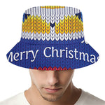 Christmas Penguin Knitted Print Bucket Hat