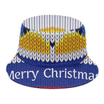 Christmas Penguin Knitted Print Bucket Hat