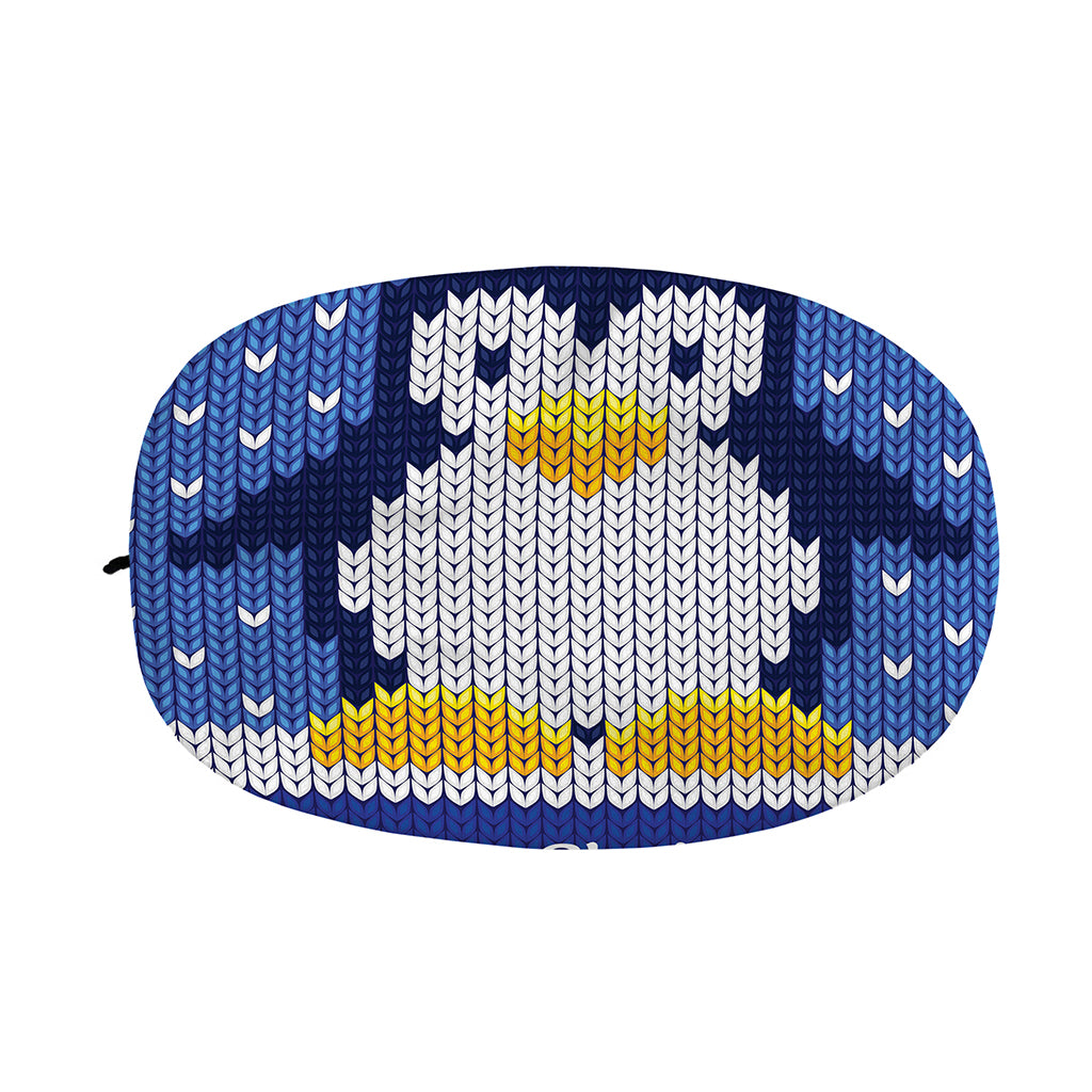 Christmas Penguin Knitted Print Car Side Mirror Covers