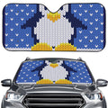 Christmas Penguin Knitted Print Car Windshield Sun Shade