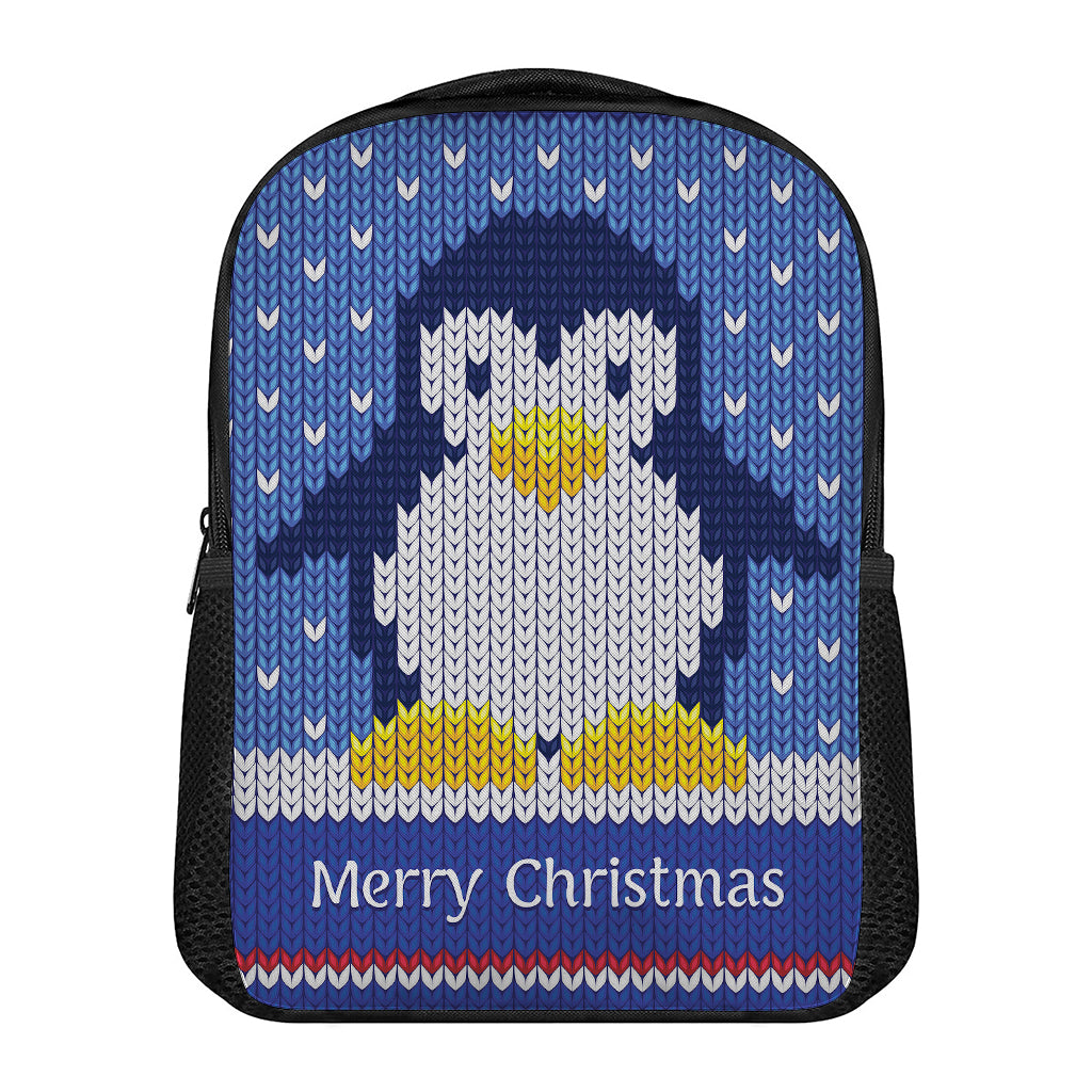 Christmas Penguin Knitted Print Casual Backpack