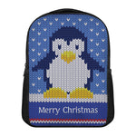 Christmas Penguin Knitted Print Casual Backpack