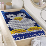 Christmas Penguin Knitted Print Changing Pad Cover