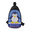 Christmas Penguin Knitted Print Sling Bag