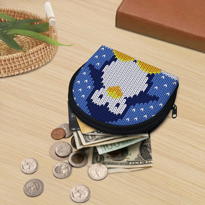 Christmas Penguin Knitted Print Coin Purse