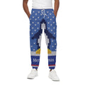 Christmas Penguin Knitted Print Cotton Sweatpants