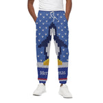 Christmas Penguin Knitted Print Cotton Pants