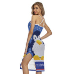 Christmas Penguin Knitted Print Cross Back Cami Dress