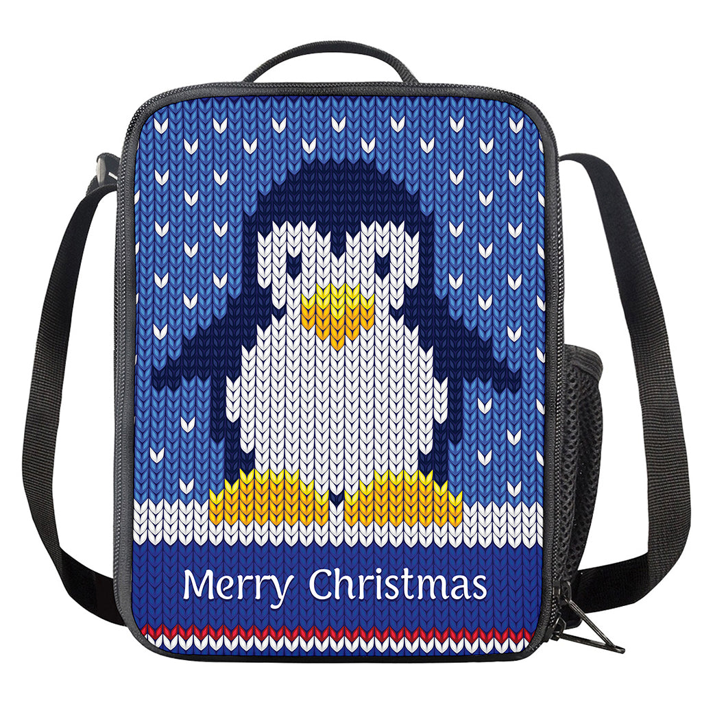 Christmas Penguin Knitted Print Crossbody Lunch Bag