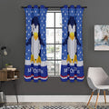 Christmas Penguin Knitted Print Grommet Curtain Panels