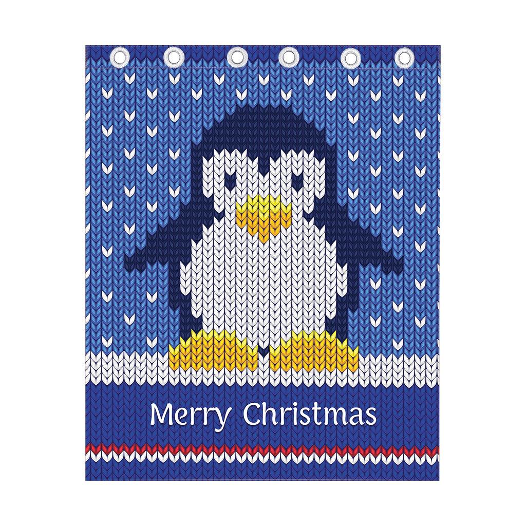 Christmas Penguin Knitted Print Curtain