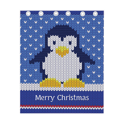 Christmas Penguin Knitted Print Curtain