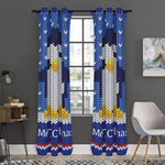 Christmas Penguin Knitted Print Curtain