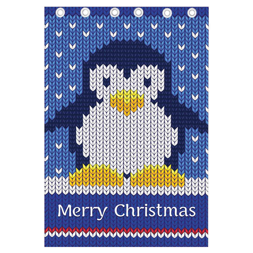 Christmas Penguin Knitted Print Curtain