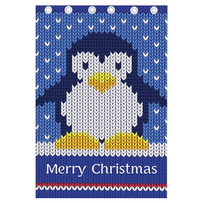 Christmas Penguin Knitted Print Curtain