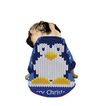 Christmas Penguin Knitted Print Dog Zip Up Jacket