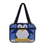 Christmas Penguin Knitted Print Double Strap Bible Bag