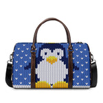 Christmas Penguin Knitted Print Duffle Bag