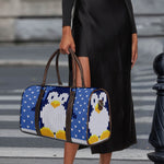 Christmas Penguin Knitted Print Duffle Bag