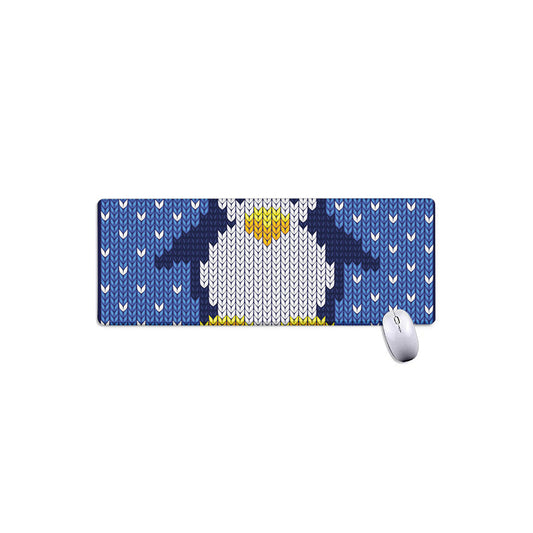 Christmas Penguin Knitted Print Extended Mouse Pad