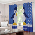 Christmas Penguin Knitted Print Extra Wide Grommet Curtains
