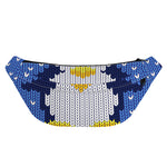 Christmas Penguin Knitted Print Fanny Pack