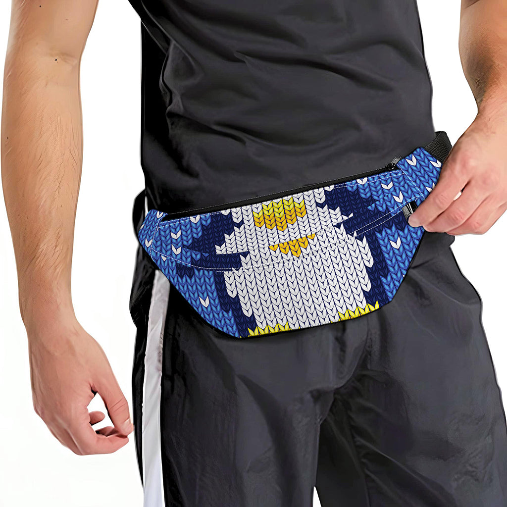 Christmas Penguin Knitted Print Fanny Pack