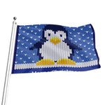 Christmas Penguin Knitted Print Flag