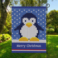 Christmas Penguin Knitted Print Garden Flag