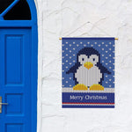 Christmas Penguin Knitted Print Garden Flag
