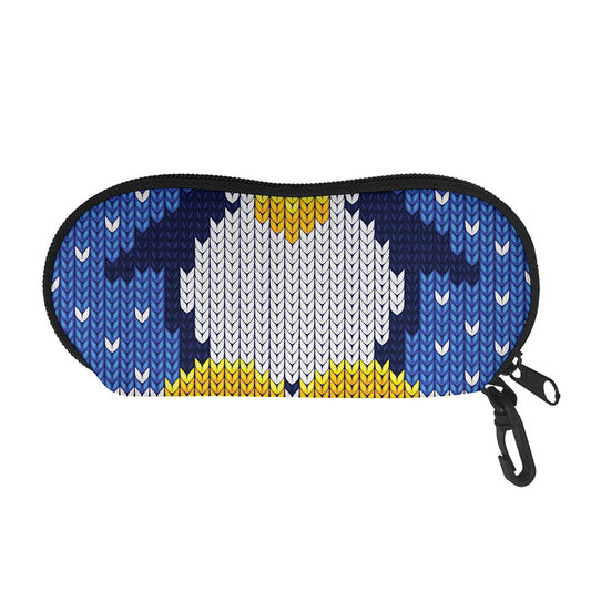 Christmas Penguin Knitted Print Glasses Case