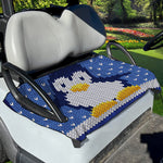 Christmas Penguin Knitted Print Golf Cart Seat Cover