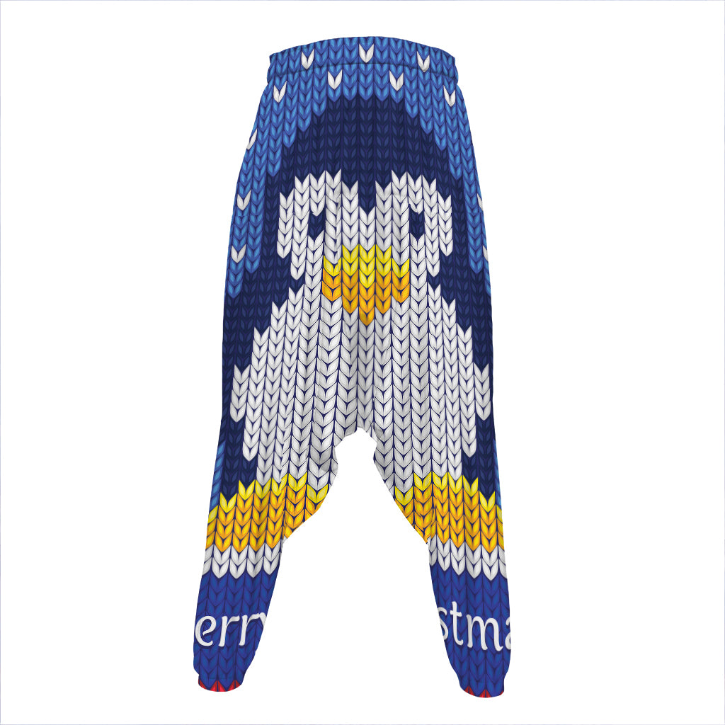 Christmas Penguin Knitted Print Hammer Pants