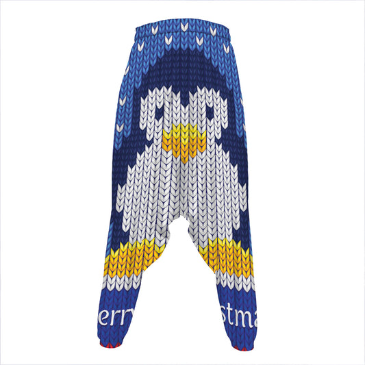 Christmas Penguin Knitted Print Hammer Pants