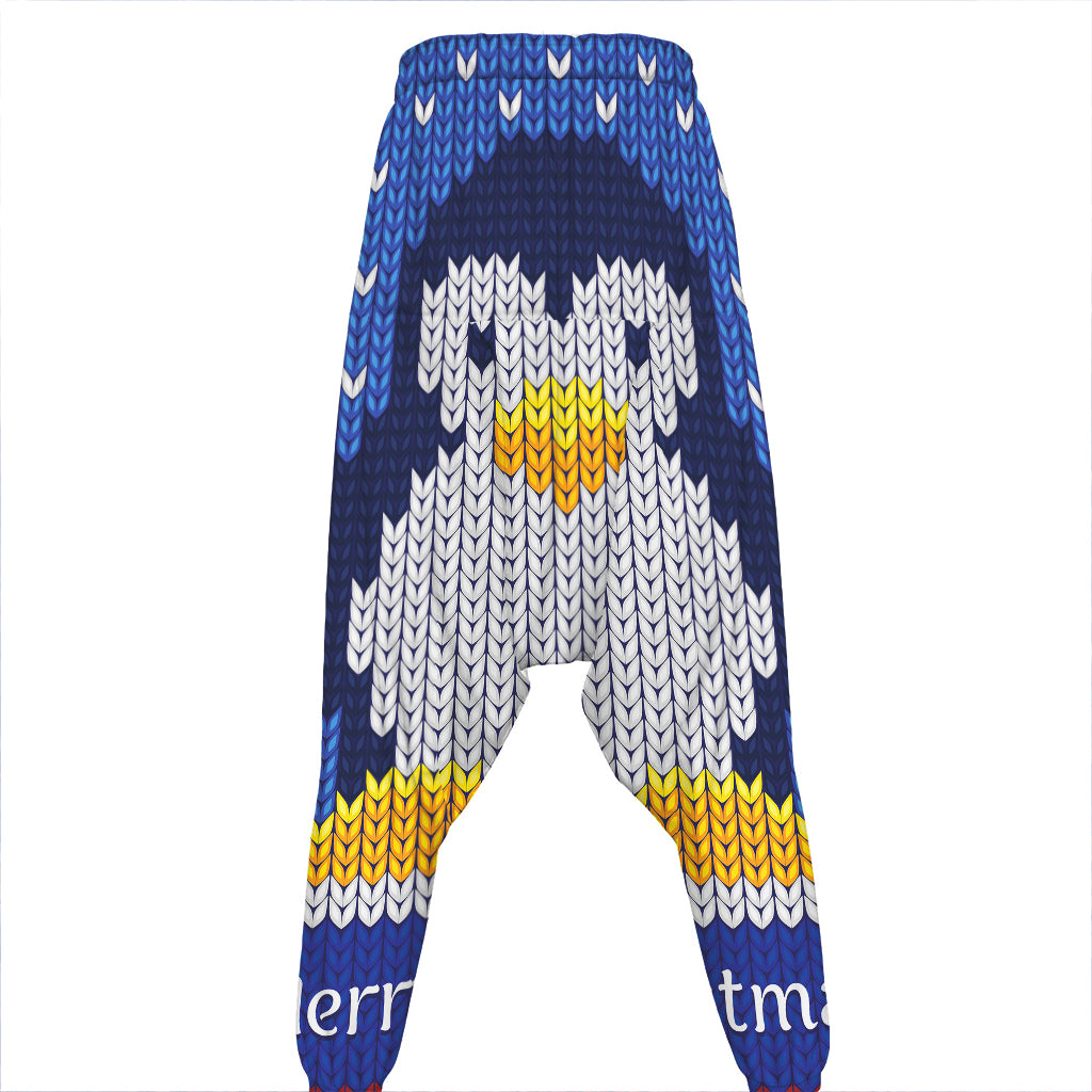 Christmas Penguin Knitted Print Hammer Pants