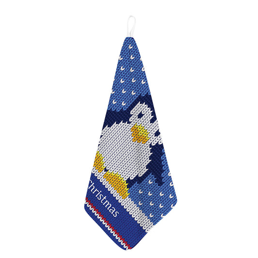 Christmas Penguin Knitted Print Hand Towel