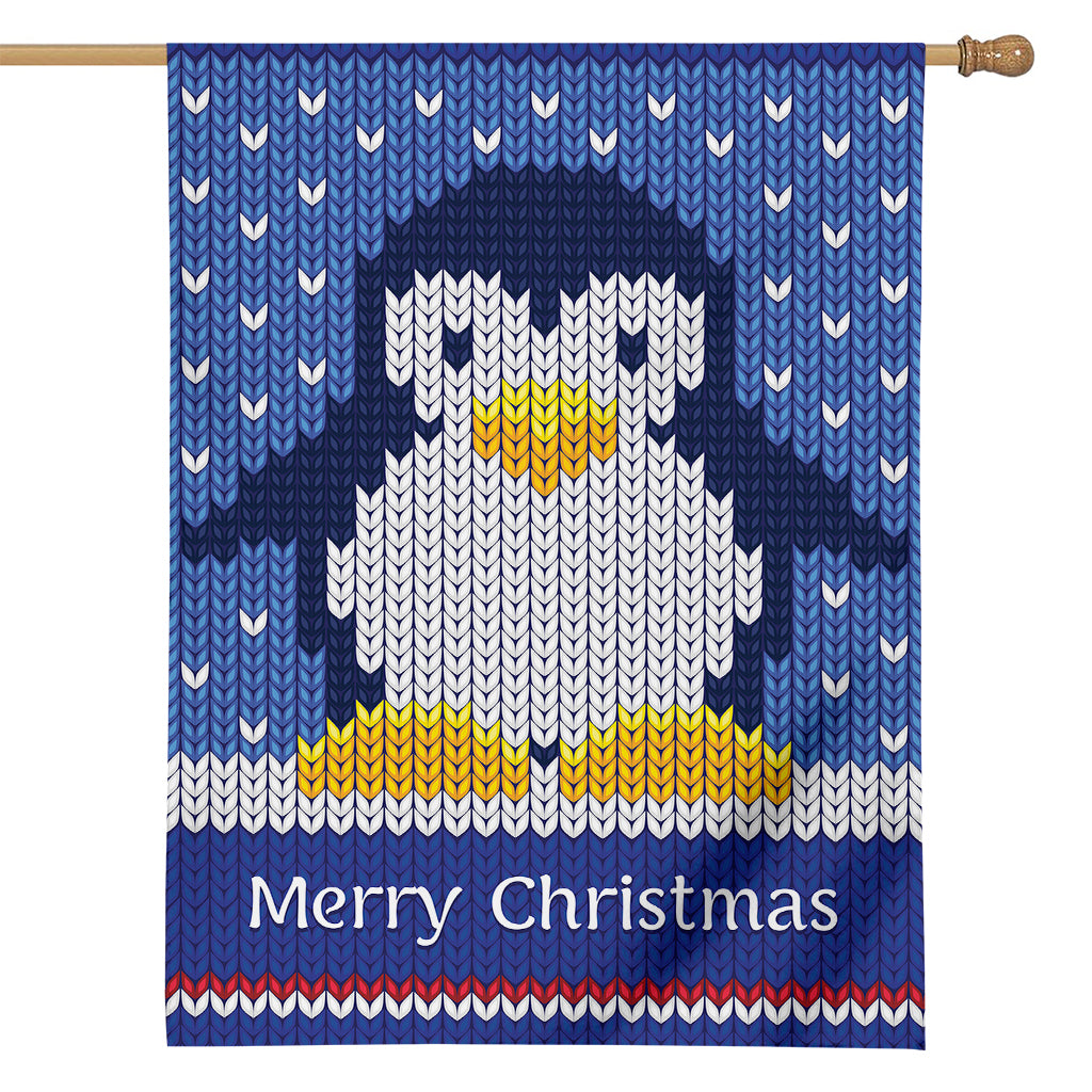 Christmas Penguin Knitted Print House Flag