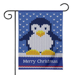Christmas Penguin Knitted Print House Flag