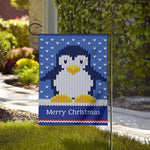 Christmas Penguin Knitted Print House Flag