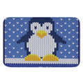 Christmas Penguin Knitted Print Indoor Door Mat