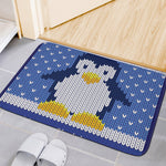 Christmas Penguin Knitted Print Indoor Door Mat