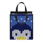 Christmas Penguin Knitted Print Insulated Lunch Tote