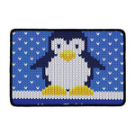Christmas Penguin Knitted Print Kitchen Mat