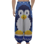 Christmas Penguin Knitted Print Lantern Pants