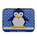 Christmas Penguin Knitted Print Laptop Sleeve
